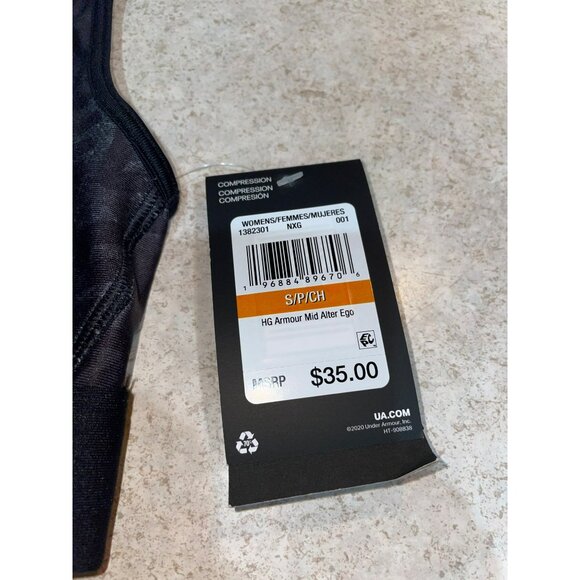 NWT Under Armour Sports Bra Womens Size Small HeatGear Alter Ego Mid Support Bla - Picture 3 of 6